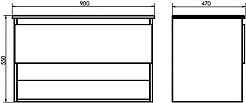 Comforty Тумба с раковиной Бордо 90 подвесная дуб темно-коричневый – фотография-12